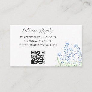 Bluebells Watercolor Flowers Floral Wedding Enclosure Card