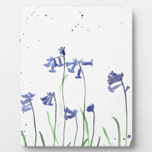 Bluebells watercolour painting plaque
