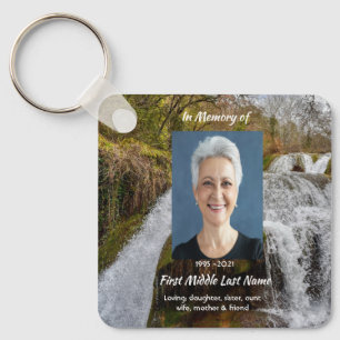  Bluebells Waterfall Landscape  Memorial Keepsake  Key Ring