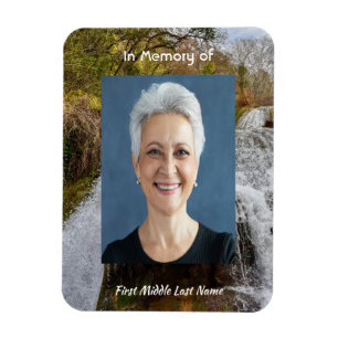 Bluebells Waterfall Landscape   Memorial Keepsake  Magnet