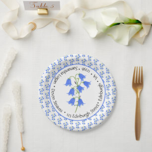 Bluebells Wedding Paper Plate