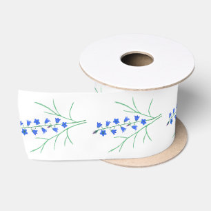 Bluebells White Ribbon Satin Ribbon