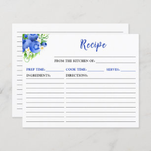Blueberries and Foliage Recipe Card