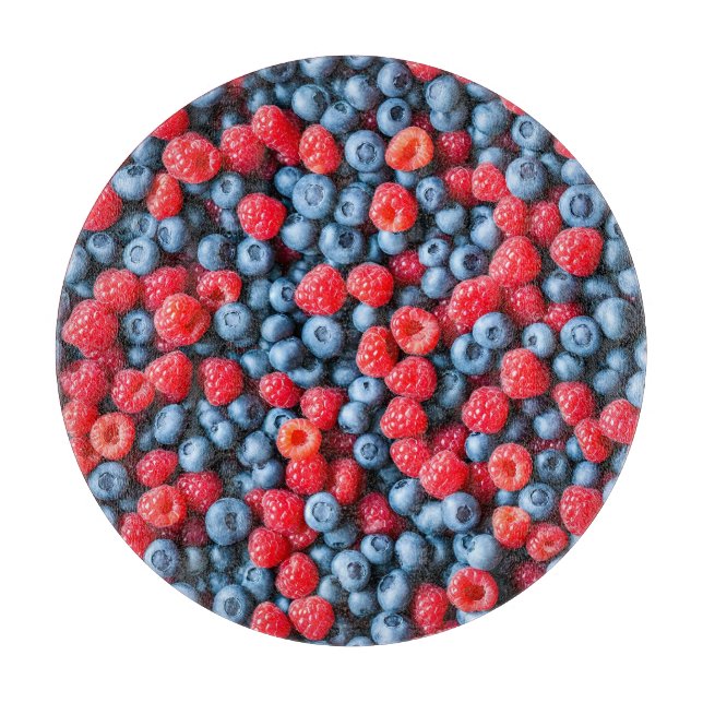 Blueberries and Raspberries Cutting Board (Front)