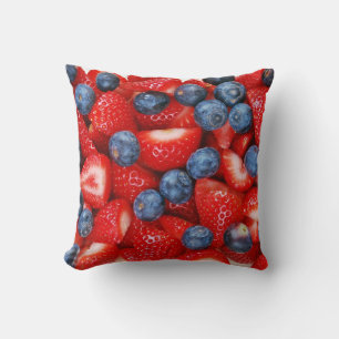 Blueberries and strawberries cushion