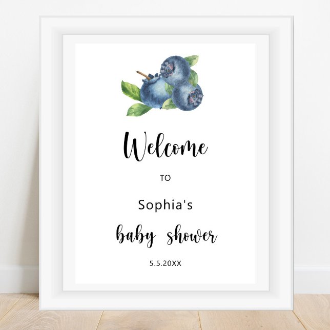 Blueberries baby shower poster (Creator Uploaded)