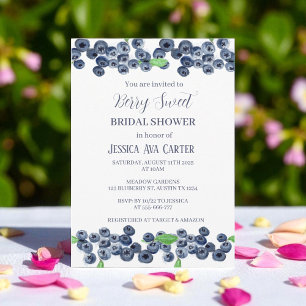 Blueberries Berry Sweet Bridal Shower  Invitation