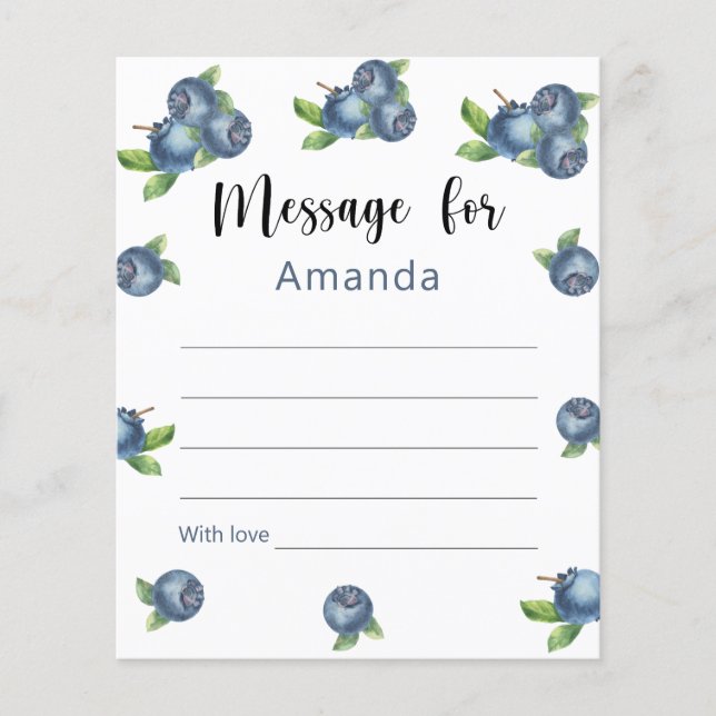 Blueberries birthday time capsule message (Front)