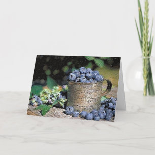Blueberries Blank Greeting Card