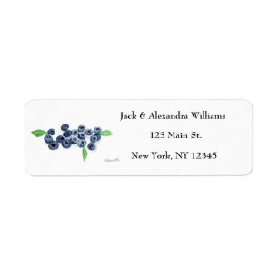 Blueberries Blueberry Fruit Fresh nature Leaves Return Address Label