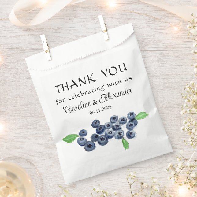 Blueberries Blueberry Fruit Summer Wedding Favour Bag (Clipped)