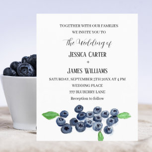 Blueberries Blueberry Fruit Watercolor Wedding
