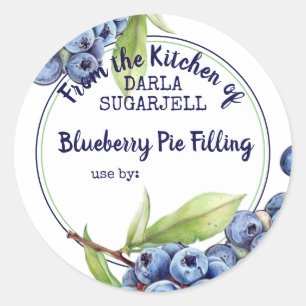 Blueberries blueberry pie fruit jam canning label