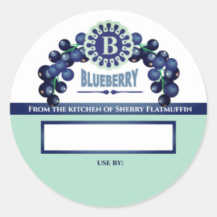 Blueberries blueberry pie fruit jam canning label