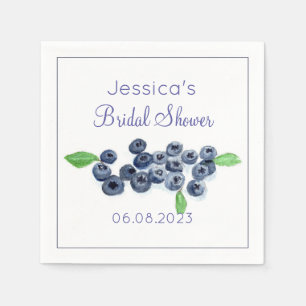 Blueberries Blueberry Summer Bridal Shower Napkin