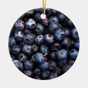 Blueberries Ceramic Ornament
