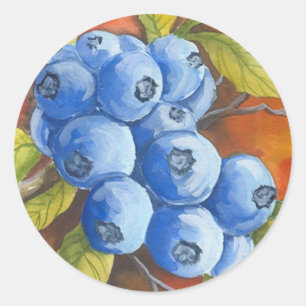 Blueberries Classic Round Sticker