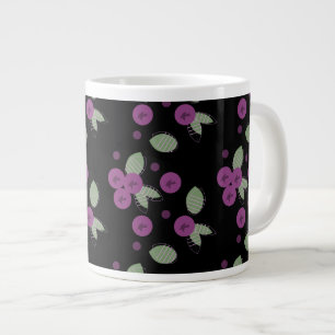 Blueberries Confetti Fruits and Dots Large Coffee Mug