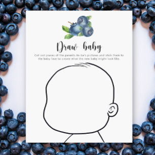 Blueberries - draw baby - baby shower game
