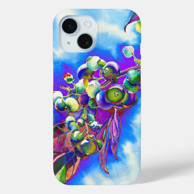 Blueberries elegant watercolor painting Case-Mate iPhone case (Back)
