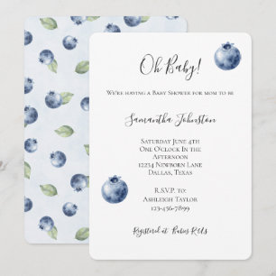 Blueberries Fruit Baby Shower Invitation