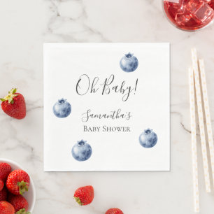 Blueberries Fruit Baby Shower Napkin