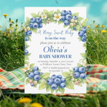 Blueberries Fruit Berry Sweet Baby Shower