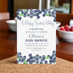 Blueberries Fruit Berry Sweet Baby Shower Invitation