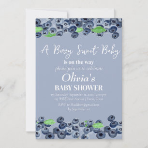 Blueberries Fruit Berry Sweet Baby Shower Invitation
