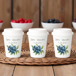 Blueberries Fruit Blueberry Watercolor Wedding Paper Cups