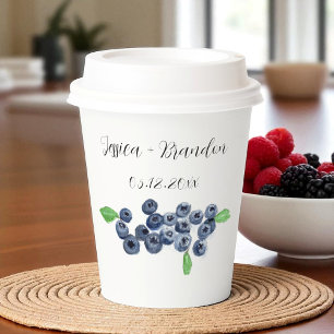 Blueberries Fruit Blueberry Watercolor Wedding Paper Cups