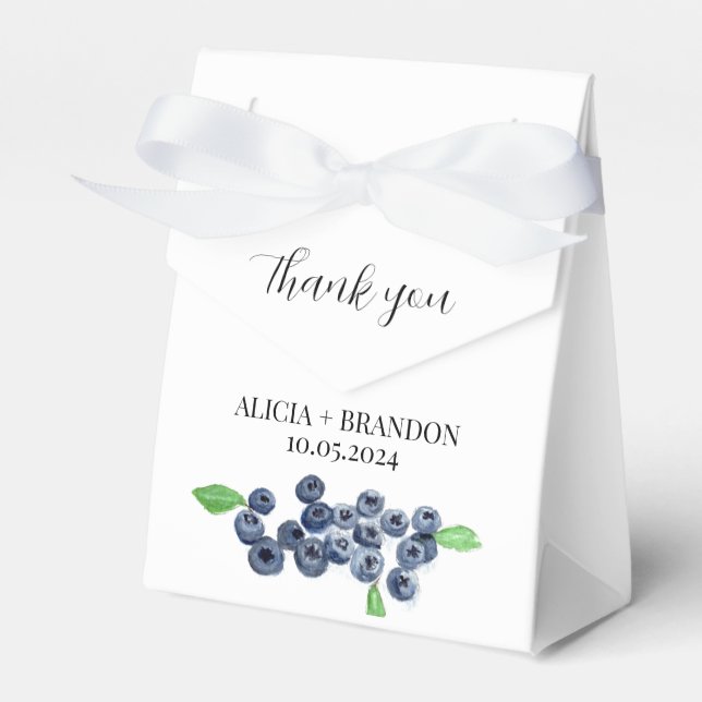 Blueberries Fruit Elegant Modern Wedding Favour Box (Front Side)