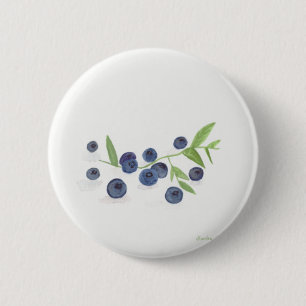 Blueberries fruit kitchen decor 6 cm round badge