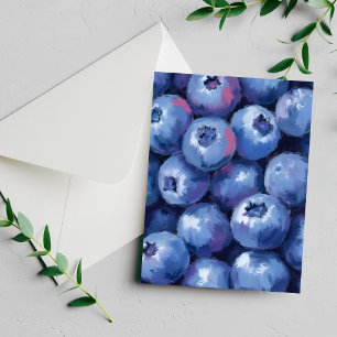 Blueberries Fruit Watercolor Painted Card