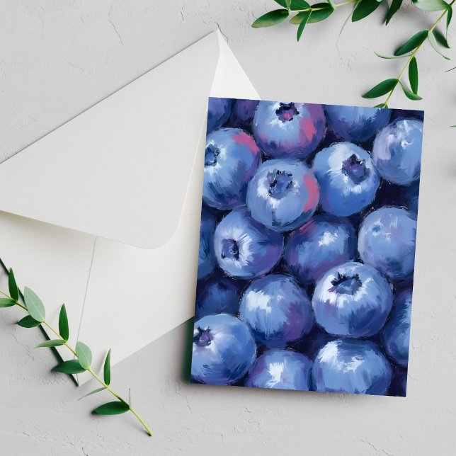 Blueberries | Fruit Watercolor Painted Card (Creator Uploaded)