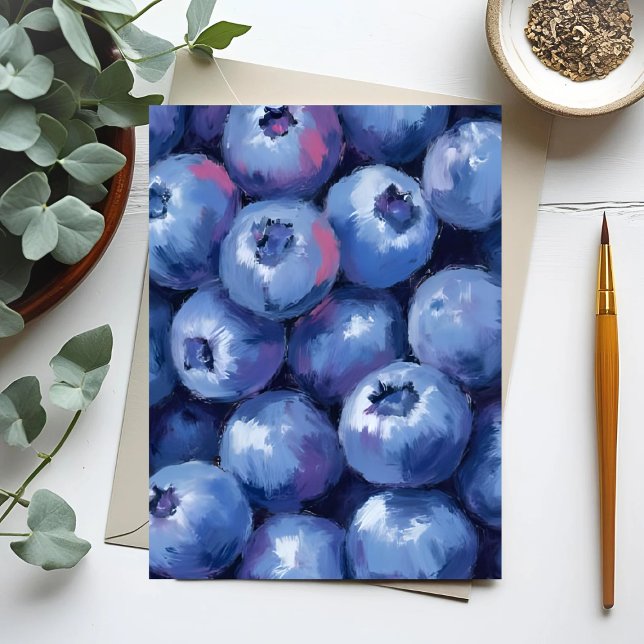 Blueberries | Fruit Watercolor Painted Postcard (Creator Uploaded)