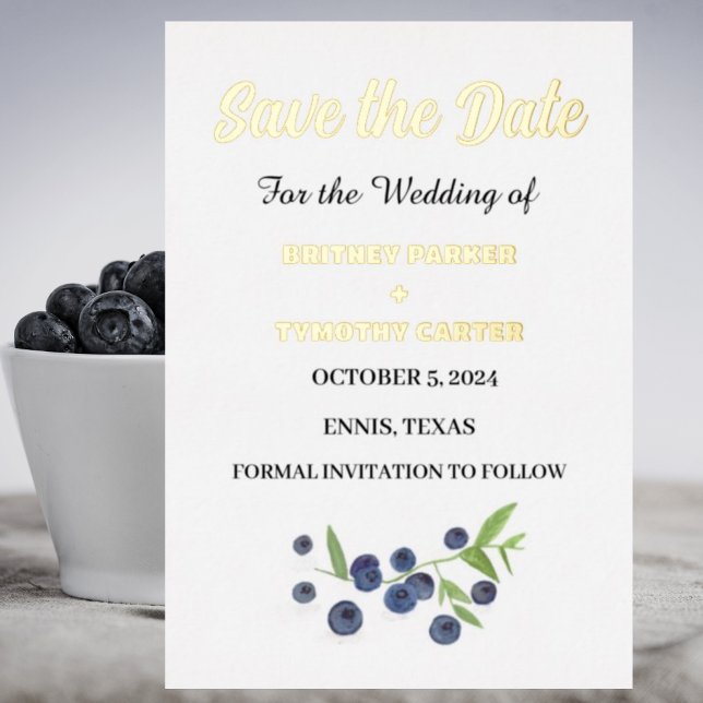 Blueberries Fruit Watercolor Photo QR Code Wedding (Creator Uploaded)