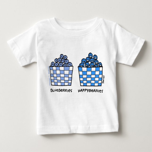 Blueberries Happyberries Cartoon Art Funny Baby Baby T-Shirt (Front)