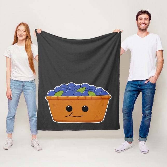 Blueberries Illustration Novelty Fleece Blanket (In Situ)