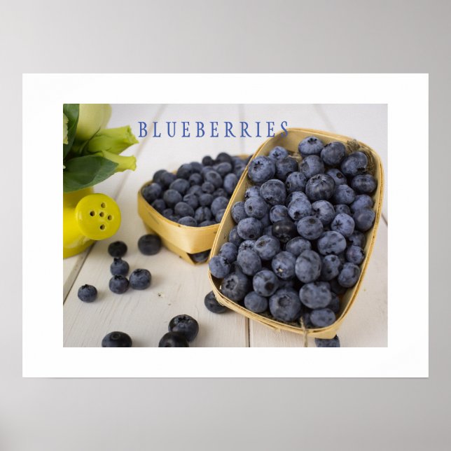 Blueberries Kitchen Art Poster (Front)