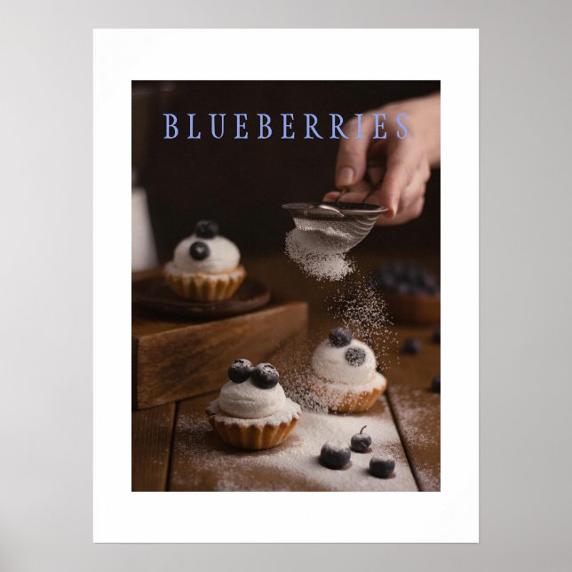 Blueberries Kitchen Art Poster (Front)