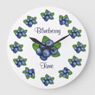 Blueberries Large Clock