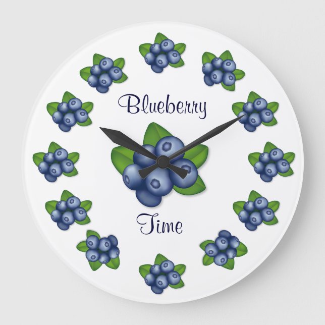 Blueberries Large Clock (Front)