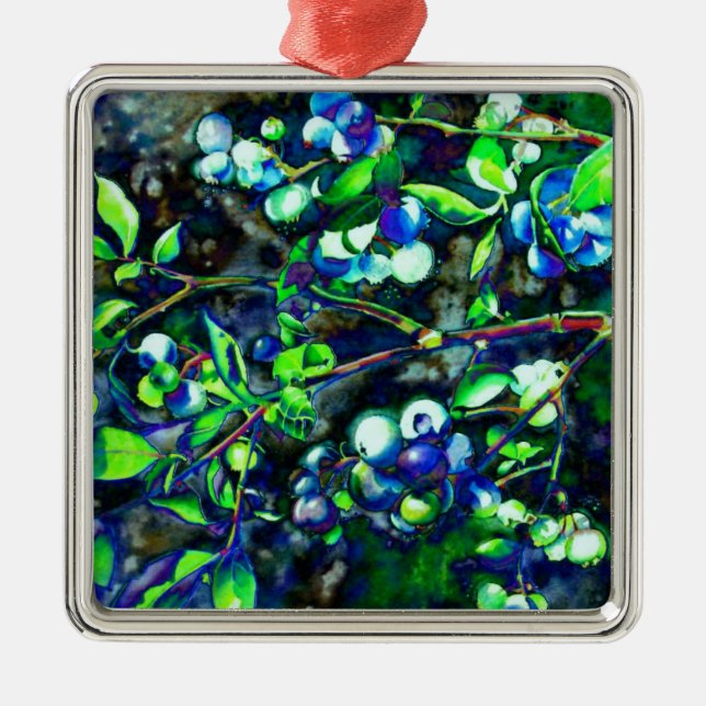 Blueberries Metal Tree Decoration (Front)