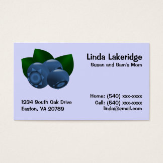 Blueberries Mummy Contact  Info Card
