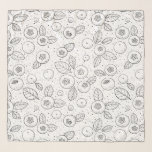 Blueberries on black and white scarf<br><div class="desc">Hand- painted blueberries and leaves</div>