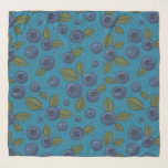 Blueberries on blue scarf<br><div class="desc">Hand- painted blueberries and leaves</div>