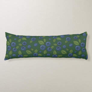 Blueberries on dark green body cushion