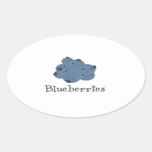 Blueberries Oval Sticker