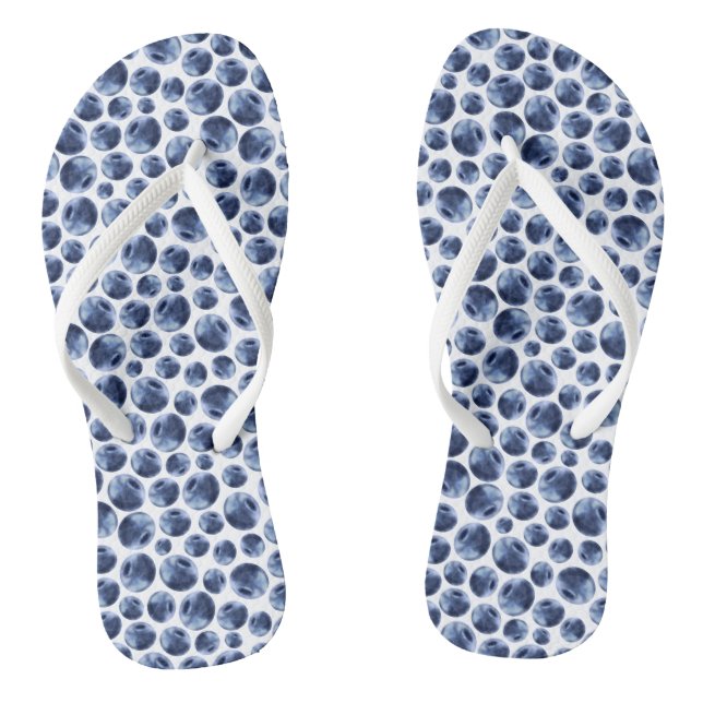 Blueberries Print Fruit Pattern Thongs (Footbed)
